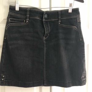 WHBM embellished black denim skirt